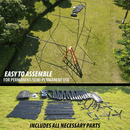 Heavy Duty Baseball & Softball Batting Cage with Wheels – Commercial-Grade Portable Batting Cage for Backyard, Driveway, Training & Club Use | Heavy Steel Frame, Wheels Included | Easy Setup (40 FT)