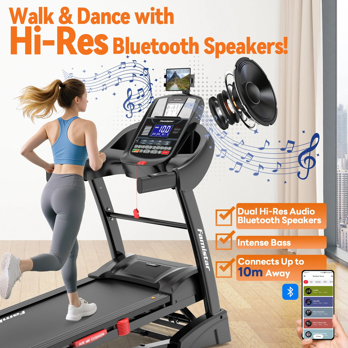 5.1HP Folding Treadmill for Home with 20% Auto Incline, 300-400 LB Capacity, Portable Foldable Treadmill, FREE APP Control, Adjustable Tablet Holder,12Mph Speed,71 Programs,Knee Straps Gift