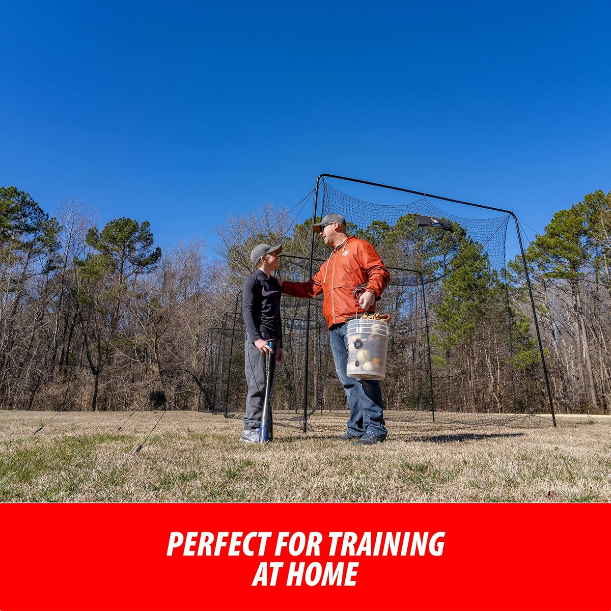 Full 40 and 60 Foot Batting Cage. Perfect Baseball Batting Cage, Softball Batting Cage, Complete Package with Frame and Netting