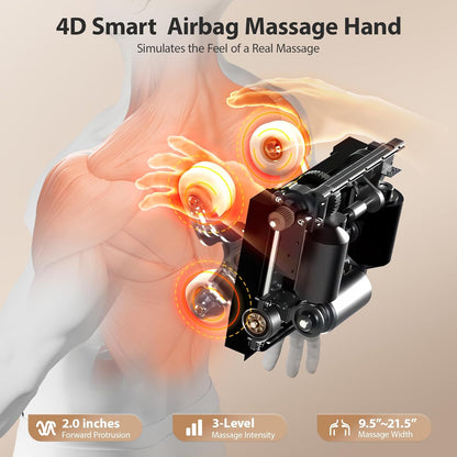 4D Massage Chair Full Body - 53.2" Ultra Long Sl-Track Massage Chair Zero Gravity Massage Recliner with Foot Roller, 10 Modes 6 Technique, 32 Airbags, 3 Core Heating, AI Voice, Yoga Stretch