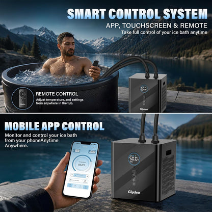 Ice Bath Chiller for Cold Plunge Tubs, 1/3HP 330W  Cold Plunge Water Chiller with Built-In Ozone Function, 24/7 Water Flow, Dual Filtration, Upgraded Hose and Pump, Large LED Color Display