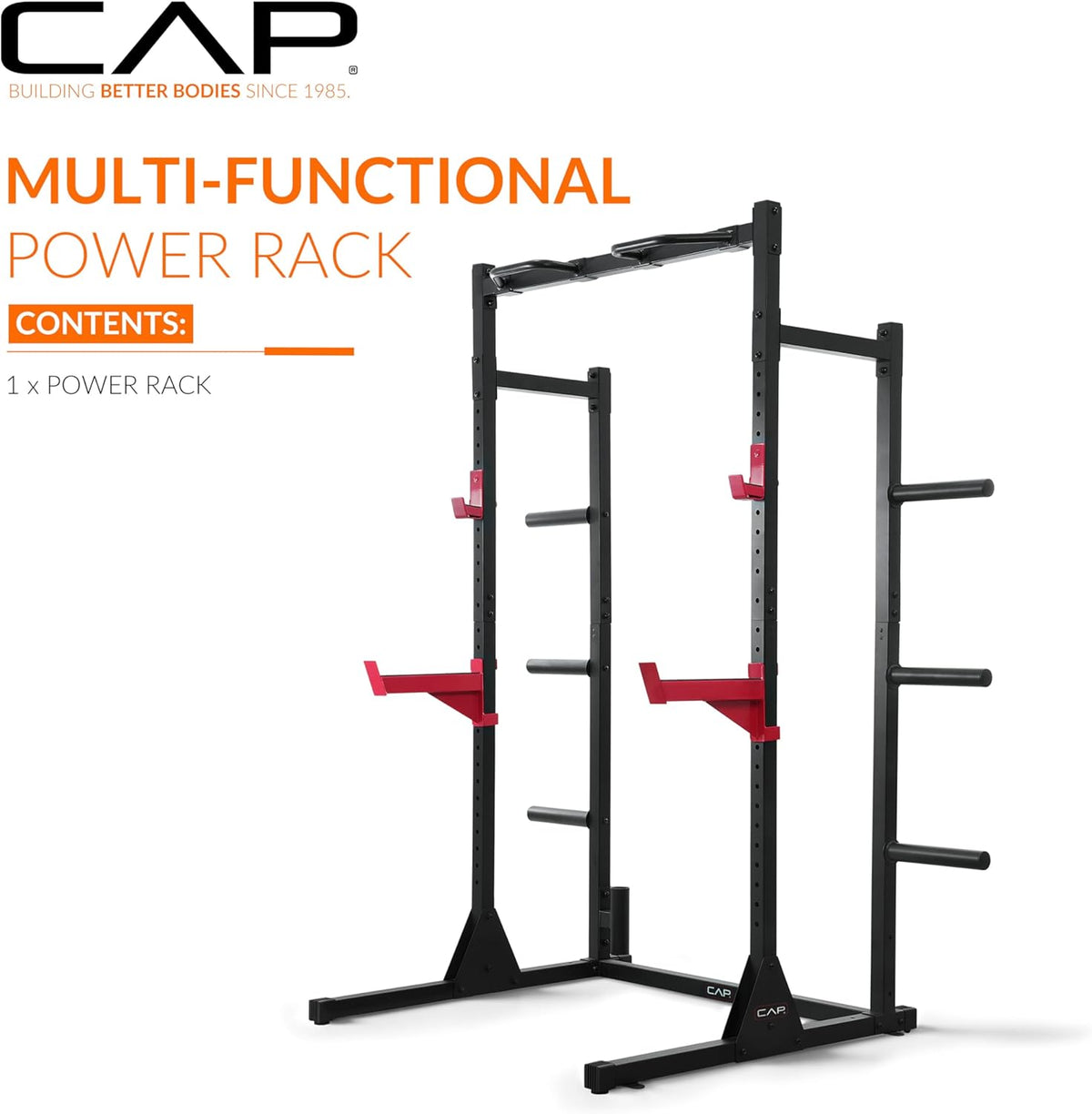 Barbell Power Rack with Pull up Bar & Attachments - Multiple Colors