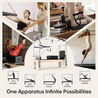 Pilates Reformer Machine Built for Home Studios, Premium Maple Frame, Jump Board, Adjustable Resistance