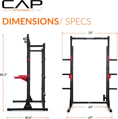 Barbell Power Rack with Pull up Bar & Attachments - Multiple Colors
