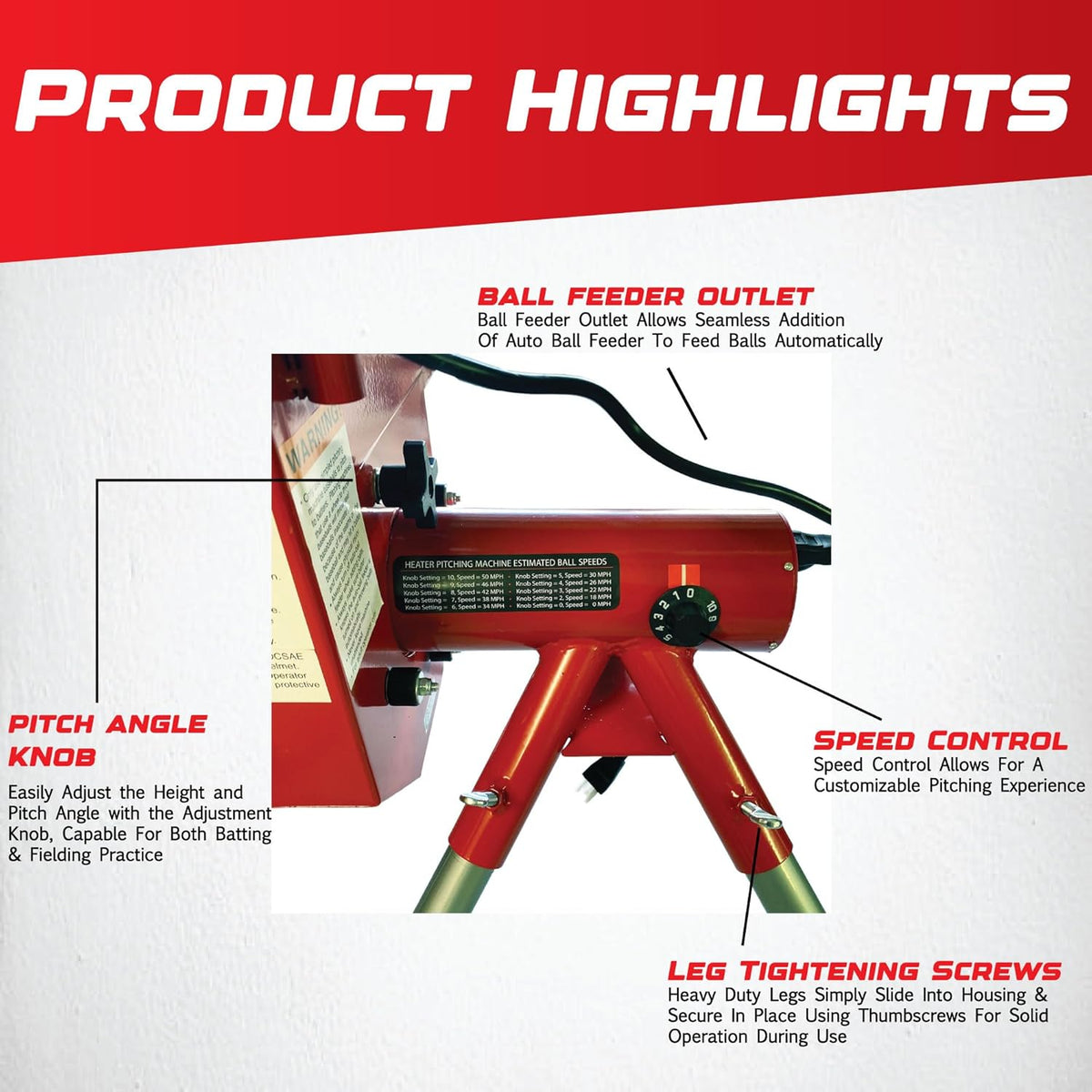 Sports Softball Pitching Machine with 9 Ball Automatic Feeder