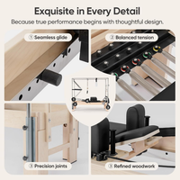 Pilates Reformer Machine Built for Home Studios, Premium Maple Frame, Jump Board, Adjustable Resistance