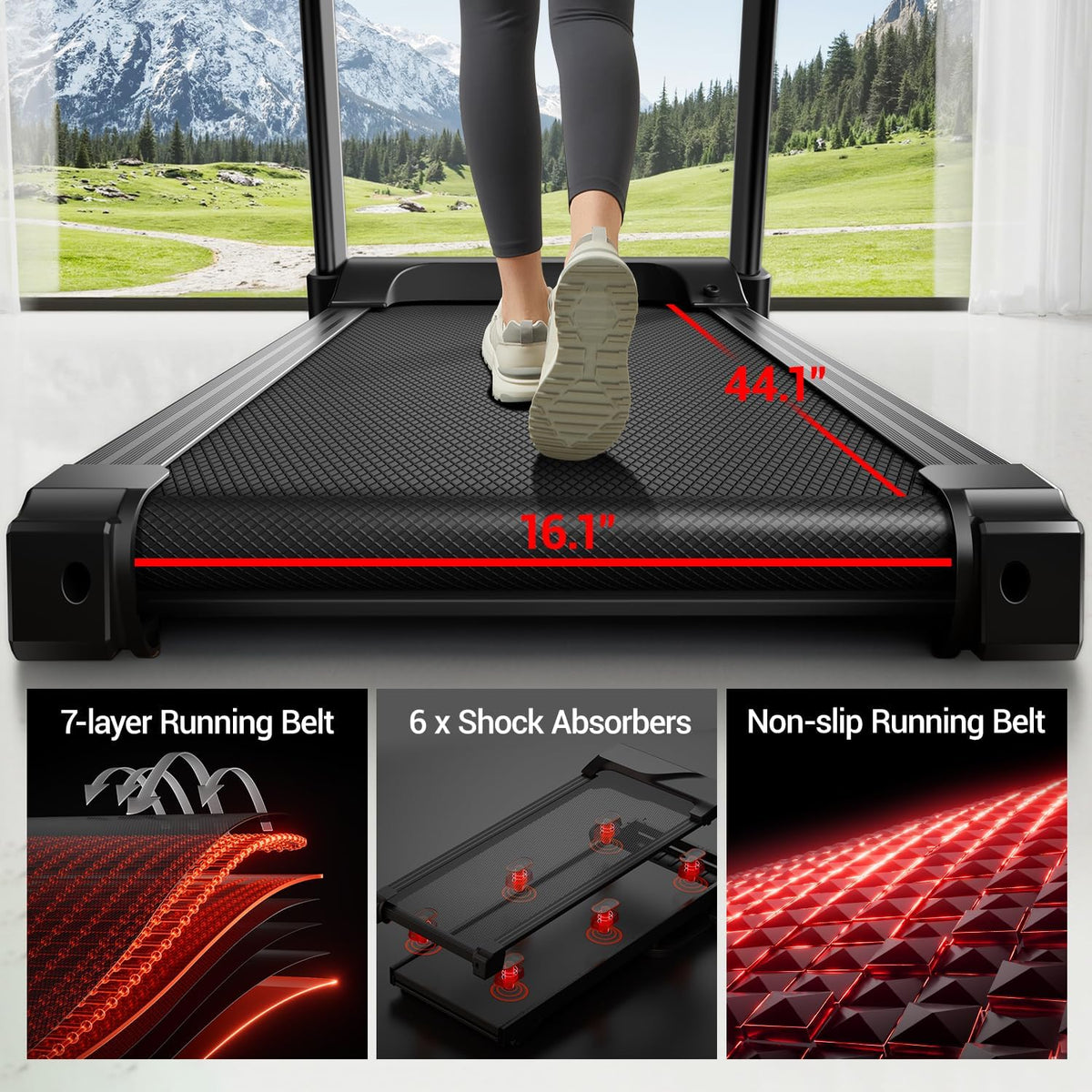 Fitness Treadmill with 0%/20% Auto/Manual Incline, Treadmills for Home Folding with Pulse Sensors, 300/350/400LBS Capacity, Max 4.0HP Quiet Brushless & 8/8.7/9.5MPH