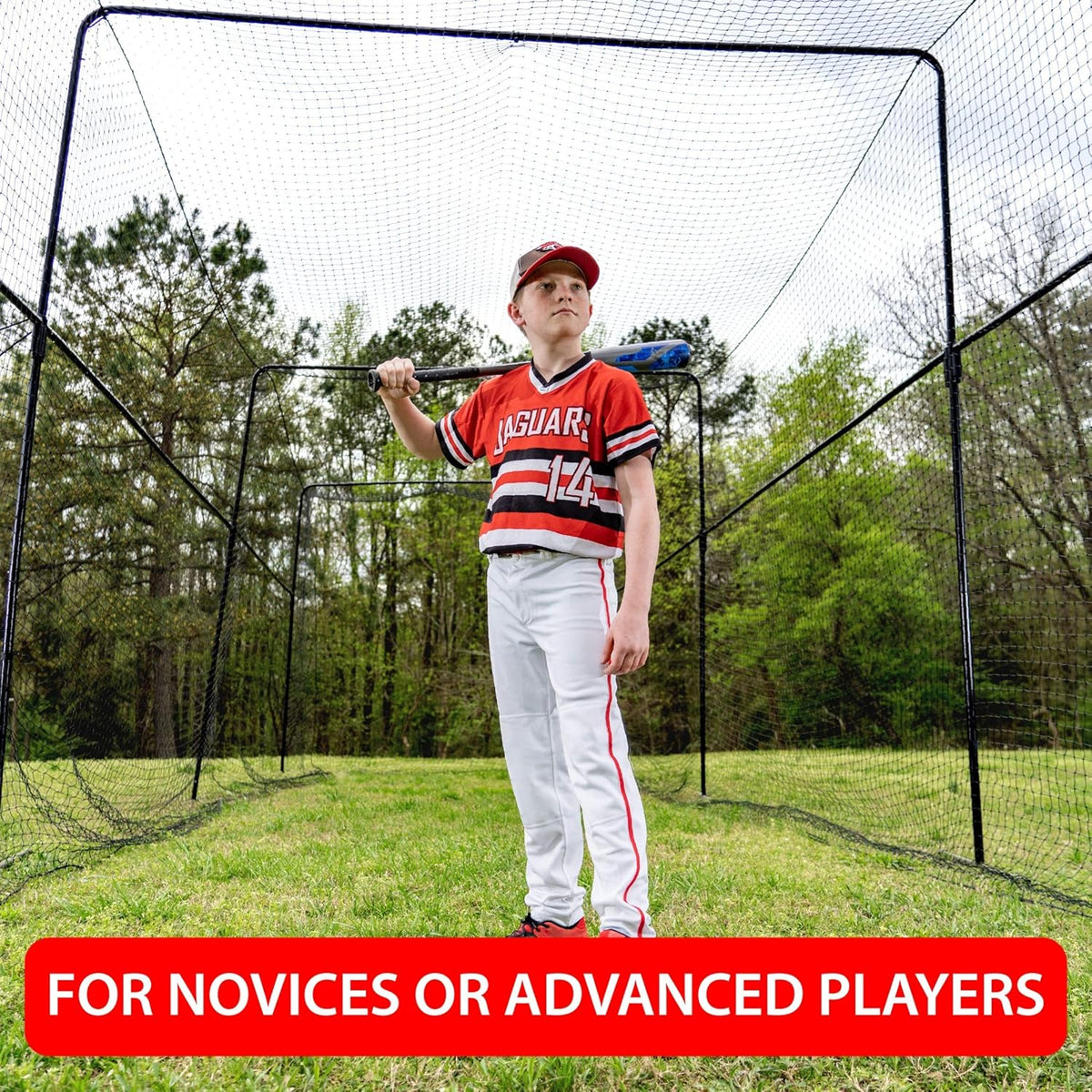 40 Foot Collapsable Batting Cage, Perfect Baseball Batting Cage, Softball Batting Cage, Complete Package with Frame and Netting. Freestanding Portable Batting Cage for Backyard