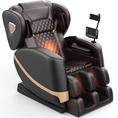 Massage Chair Full Body, Zero Gravity Massage Chair with 10 Fix Rollers, Heating, Foot Massage, Bluetooth Speaker, Touch Screen Controller, Fit Office and Home, Black