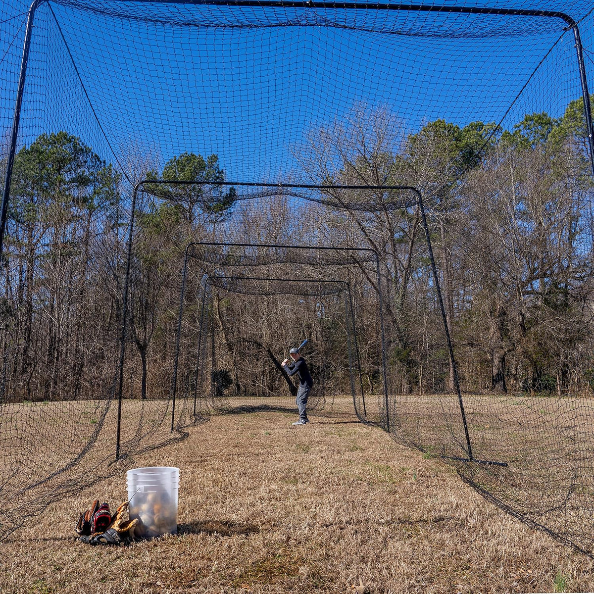 Full 40 and 60 Foot Batting Cage. Perfect Baseball Batting Cage, Softball Batting Cage, Complete Package with Frame and Netting