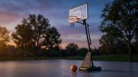 8-10 Ft. Adjustable Height Portable Basketball Hoop Basketball System with Basketball Hoop and Wheels — Lifestyle