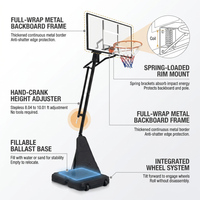8-10 Ft. Adjustable Height Portable Basketball Hoop Basketball System with Basketball Hoop and Wheels — How It Works