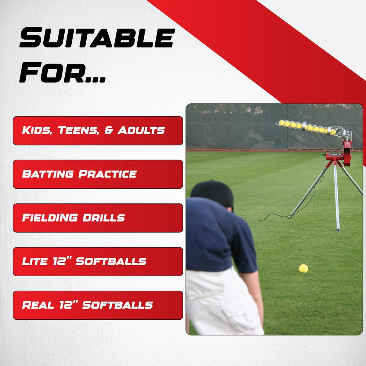 Sports Softball Pitching Machine with 9 Ball Automatic Feeder
