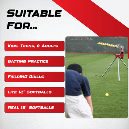 Sports Softball Pitching Machine with 9 Ball Automatic Feeder