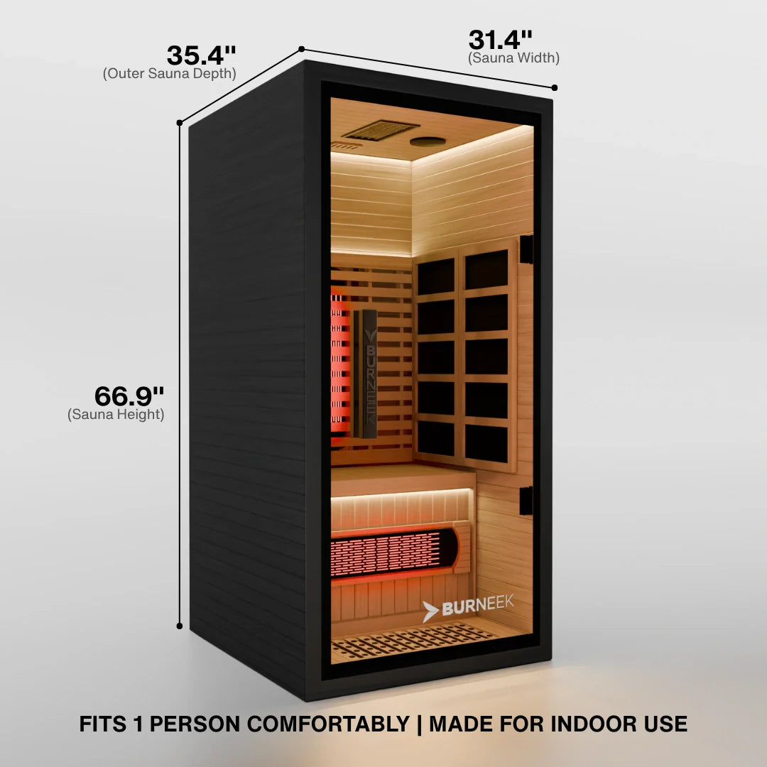 Burneek® Onyxeek: 1-Person Full-Spectrum Quartz Infrared Sauna