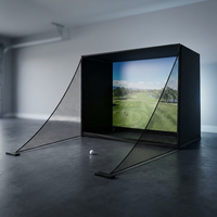Golf Simulator Enclosure Net 10X8Ft Golf Practice Simulator with HD Impact Screen Kit & Sturdy EPE Foam-Filled Frame Golfs Cage Net with Safety Side Nets for Home Indoor Setup — Studio Shot
