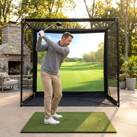 Golf Simulator Enclosure Net 10X8Ft Golf Practice Simulator with HD Impact Screen Kit & Sturdy EPE Foam-Filled Frame Golfs Cage Net with Safety Side Nets for Home Indoor Setup — Lifestyle