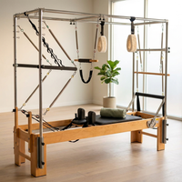 Pilates Reformer Kit, Deluxe Premium Maple Machine with Reformer Box, Jump Board & Adjustable Resistance, Smooth Glide for Home or Studio — Studio Shot
