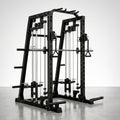 Smith Machine Power Cage Built for Full Body Training, 2200lb Capacity, Dual Pulley Systems, 20+ Attachments