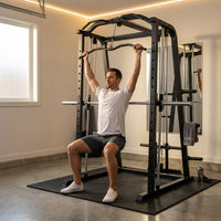 Smith Machine Home Gym, 2200LB Power Cage with Dual Pulley Cable Systems, LAT Pull-Down, Leg Hold-Down & 20+ Attachments for Full Body Workouts — Lifestyle