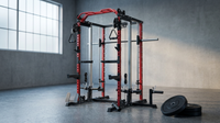 Smith Machine Home Gym, Multi-Function Power Cage with Dual Pulley Cable Crossover System, All-In-One Squat Rack with Smith Bar and Strength Training Attachments for Full-Body Workouts — Lifestyle