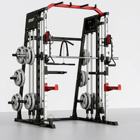 Smith Machine Home Gym All-In-1, 2200LBS Power Cage with Dual Cable Pulley Systems, LAT Pull-Down & Leg Hold-Down | Complete Strength Training Equipment for Full Body Workouts — Studio Shot