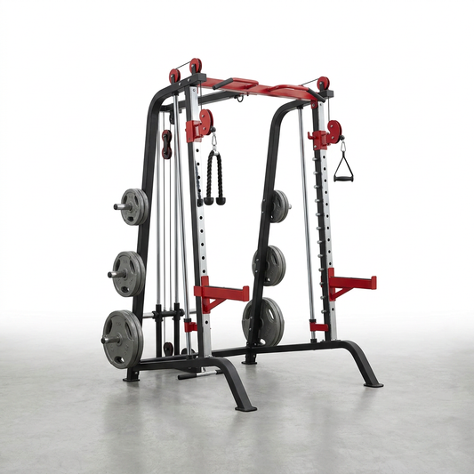 Smith Machine Home Gym Built for Complete Strength Training, 2200LBS Capacity, Dual Cable Pulley Systems, LAT Pull-Down — Studio Shot