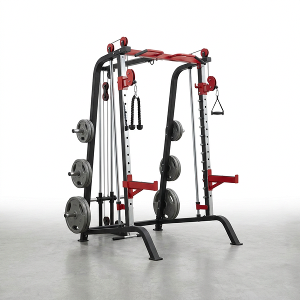 Smith Machine Home Gym Built for Complete Strength Training, 2200LBS Capacity, Dual Cable Pulley Systems, LAT Pull-Down — Studio Shot