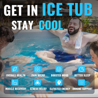 Inflatable Octagonal Ice Bath Tub for Groups, Party Cold Plunge Tub with Insulated Lid, Water Chiller Compatibility, EVA Groundsheet, Backpack, 660 Gallon, 78.74" L X 78.74" W X 27.56" H