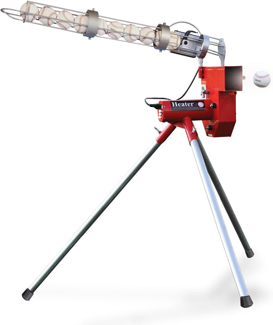 Sports Heavy-Duty Baseball Pitching Machine W/Bonus Ball Feeder - Accurate & Adjustable Pitching Machine for Kids, Teens, and Adults | Ideal for Baseball Training and Practice Sessions
