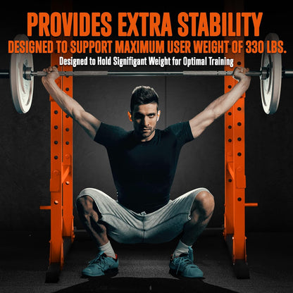 Adjustable Squat Rack Stand - Premium Barbell Rack with Safe Locking System, Landmine Attachment, Home Gym Weight Rack with Standard and Olympic Barbells, 1000 Lbs Capacity, ‎54 X 51 X 83 IN