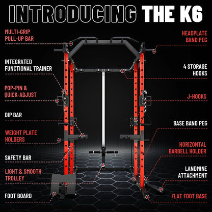 K6 Power Rack All-In-One Home Gym