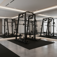 Smith Machine Power Cage Built for Full Body Training, 2200lb Capacity, Dual Pulley Systems, 20+ Attachments