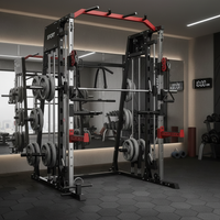 Smith Machine Home Gym Built for Complete Strength Training, 2200LBS Capacity, Dual Cable Pulley Systems, LAT Pull-Down