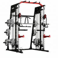 Smith Machine Home Gym Built for Complete Strength Training, 2200LBS Capacity, Dual Cable Pulley Systems, LAT Pull-Down